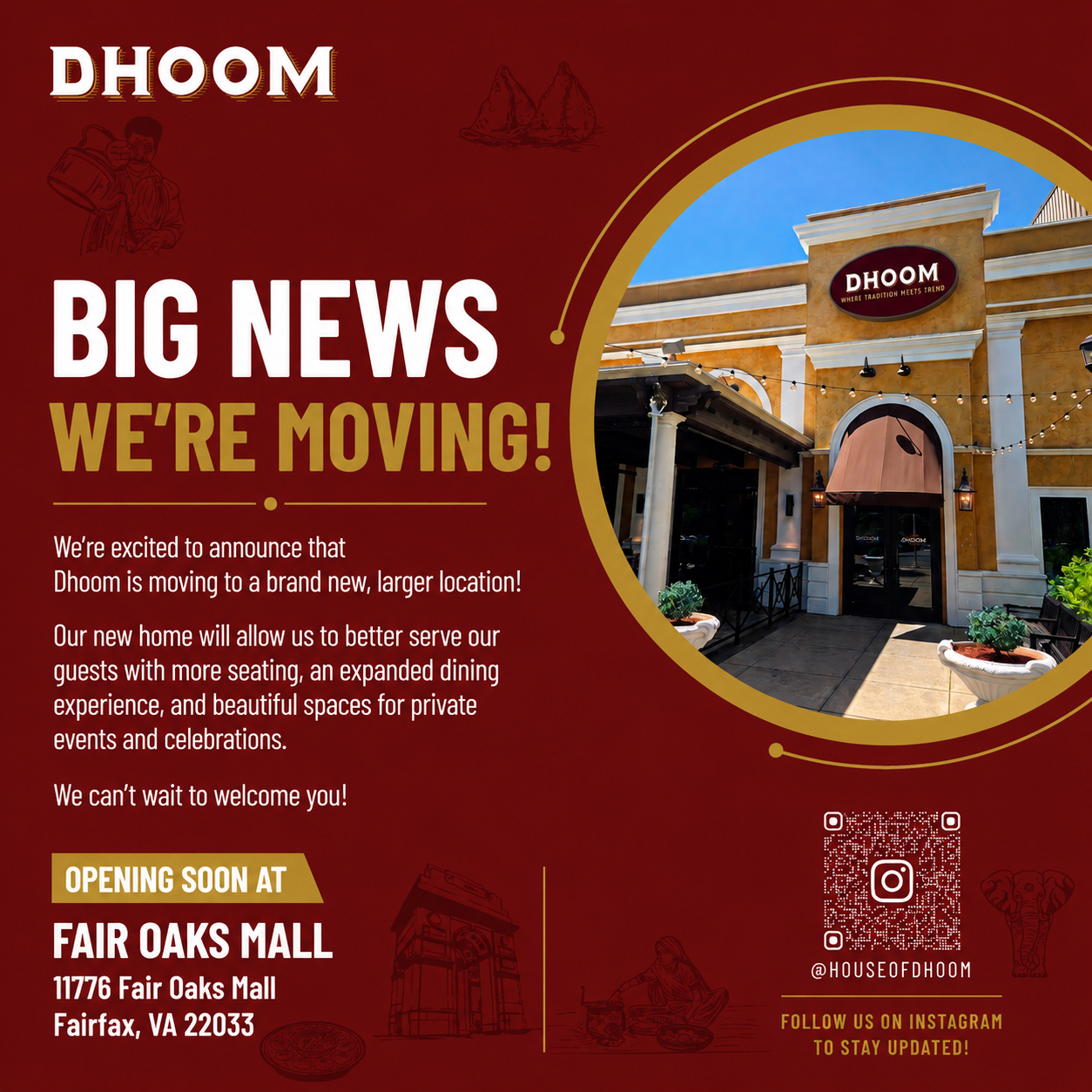 BIG NEWS WE'RE MOVING!
11776 FAIR OAKS MALL